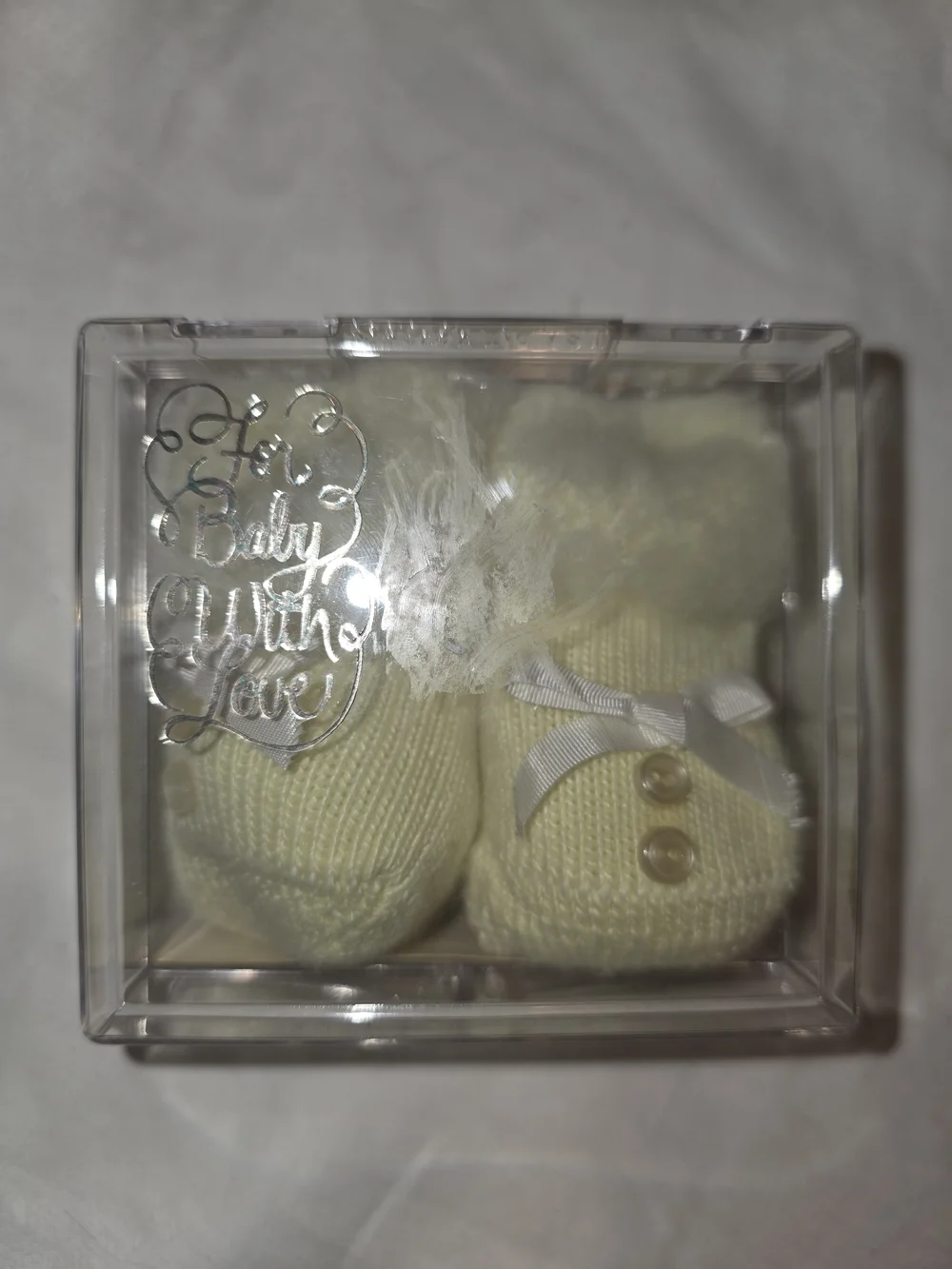 Vintage Booties For Babies Soft Knit Baby Booties with Faux Fur Trim - Cream